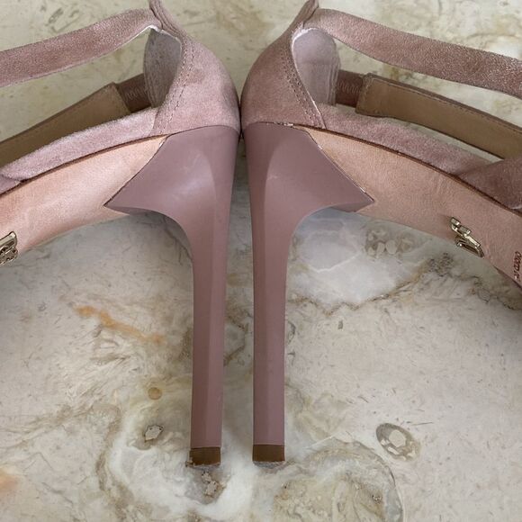 DIANE VON FURSTENBERG Suede Leather Slingback Stiletto Heels Strappy Sandals - Picture 9 of 11